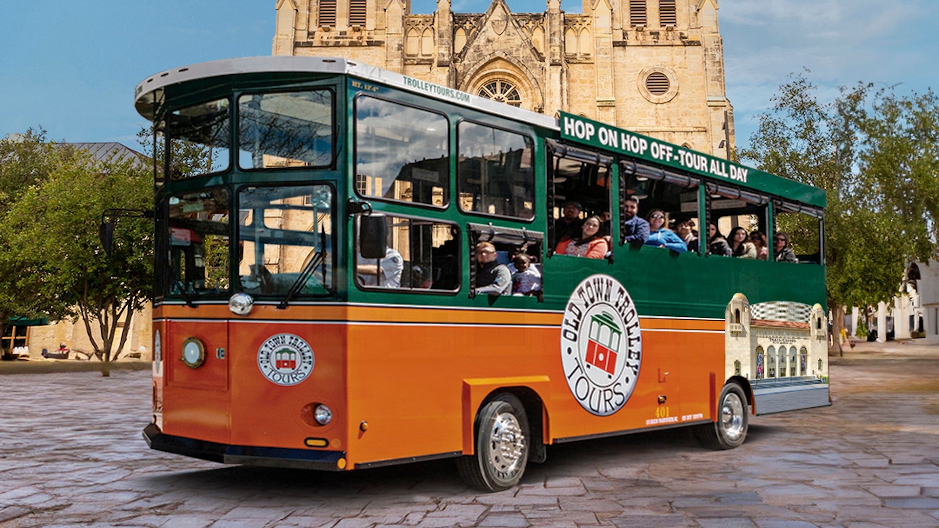 a bus with passengers